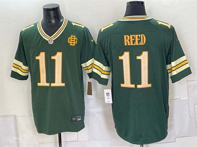 Men's Green Bay Packers #11 Jayden Reed Dark Green 2026 Rivalries Collection Limited Stitched Game Jersey